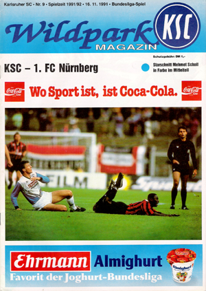 Bayer Bl 91/92 1 Bayer 04 Leverkusen FC Nürnberg Stadionzeitung 